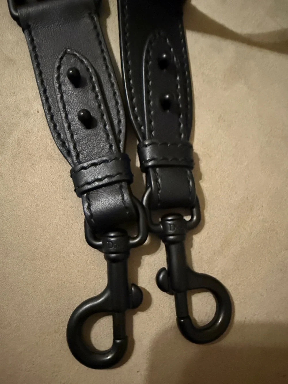 Authentic Dior canvas embroidered shoulder strap with black ultramatte hardware - Picture 8 of 13